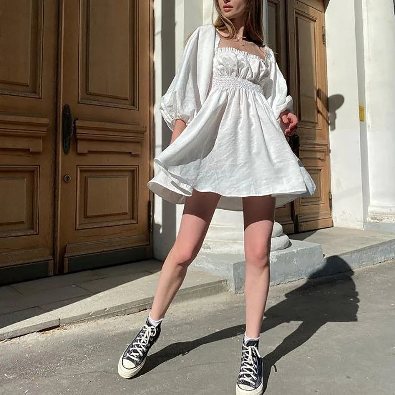Misty Puff Sleeve Summer Mini Dress - Image 3