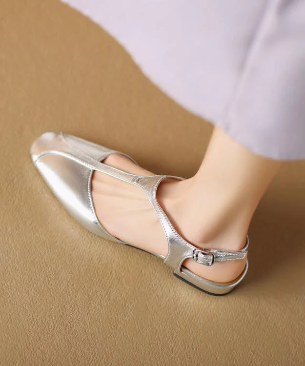 Mulberry Sandals Cowhide Leather Beautiful Splicing Hollow Out - Image 2