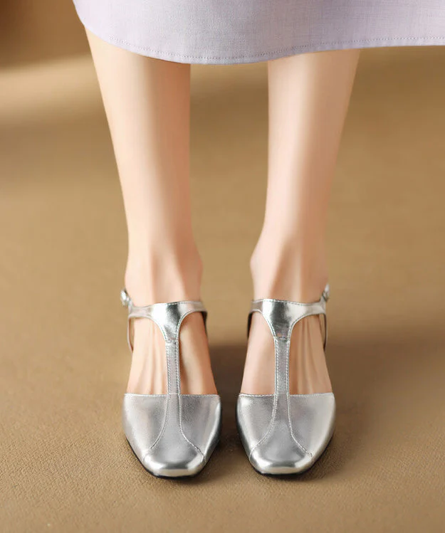 Mulberry Sandals Cowhide Leather Beautiful Splicing Hollow Out - Image 4