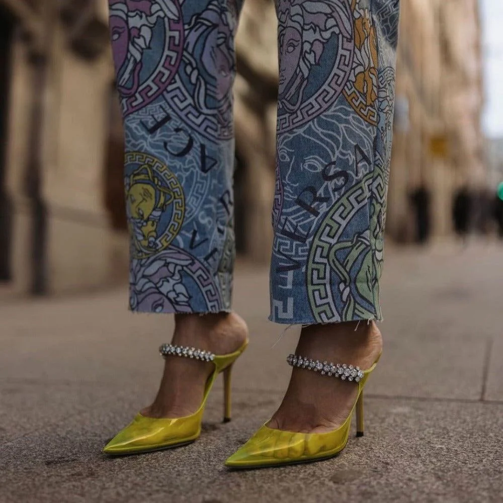 Mysterious Energy Crystals Embellished Transparent Heels - Image 3