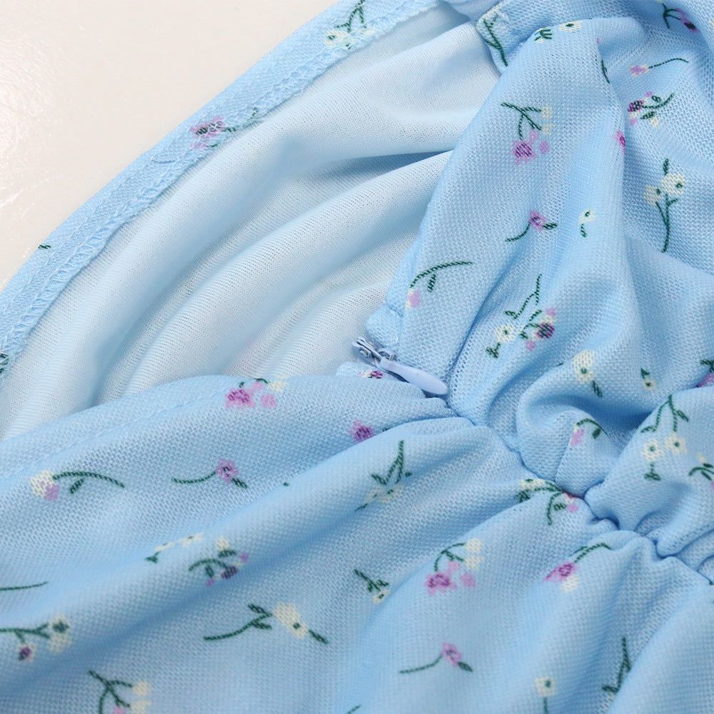 Mystical Energy Puff Mesh Sleeve Floral Mini Dress - Image 7