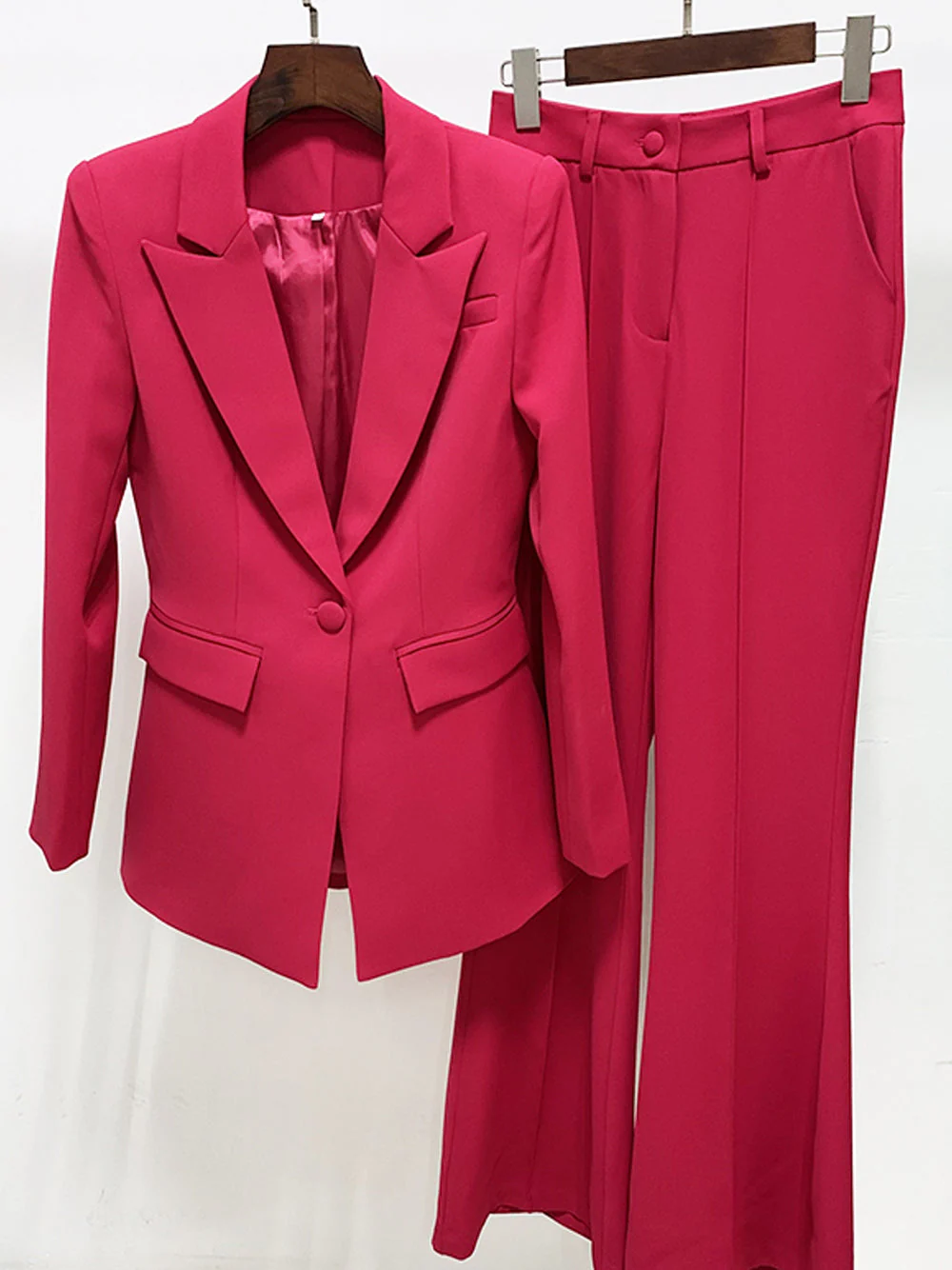 NAOMA Blazer & Flared Pants Set in Magenta - Image 8