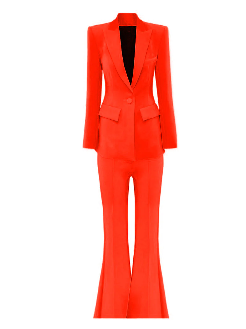 NAOMA Blazer & Flared Pants Set in Red - Image 5