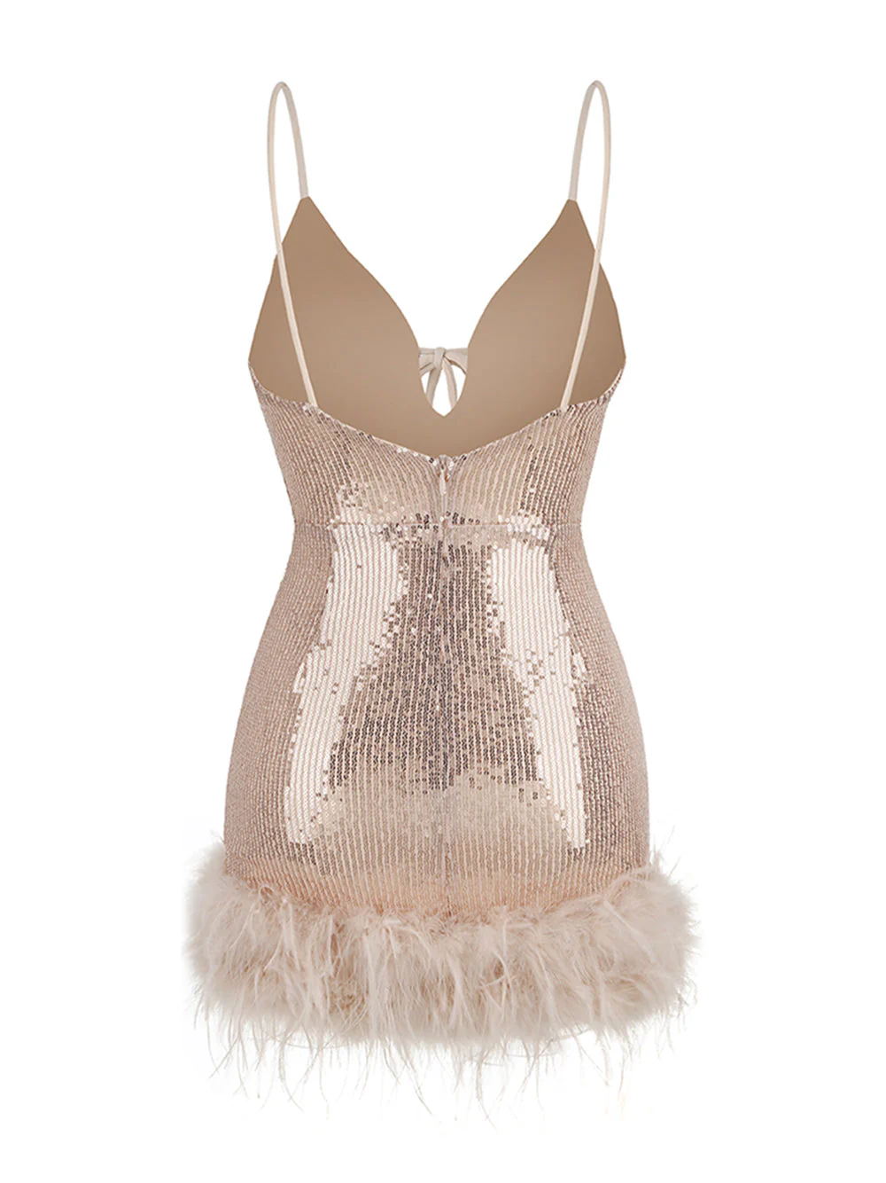 NIKA Sequin Mini Dress in Apricot - Image 2