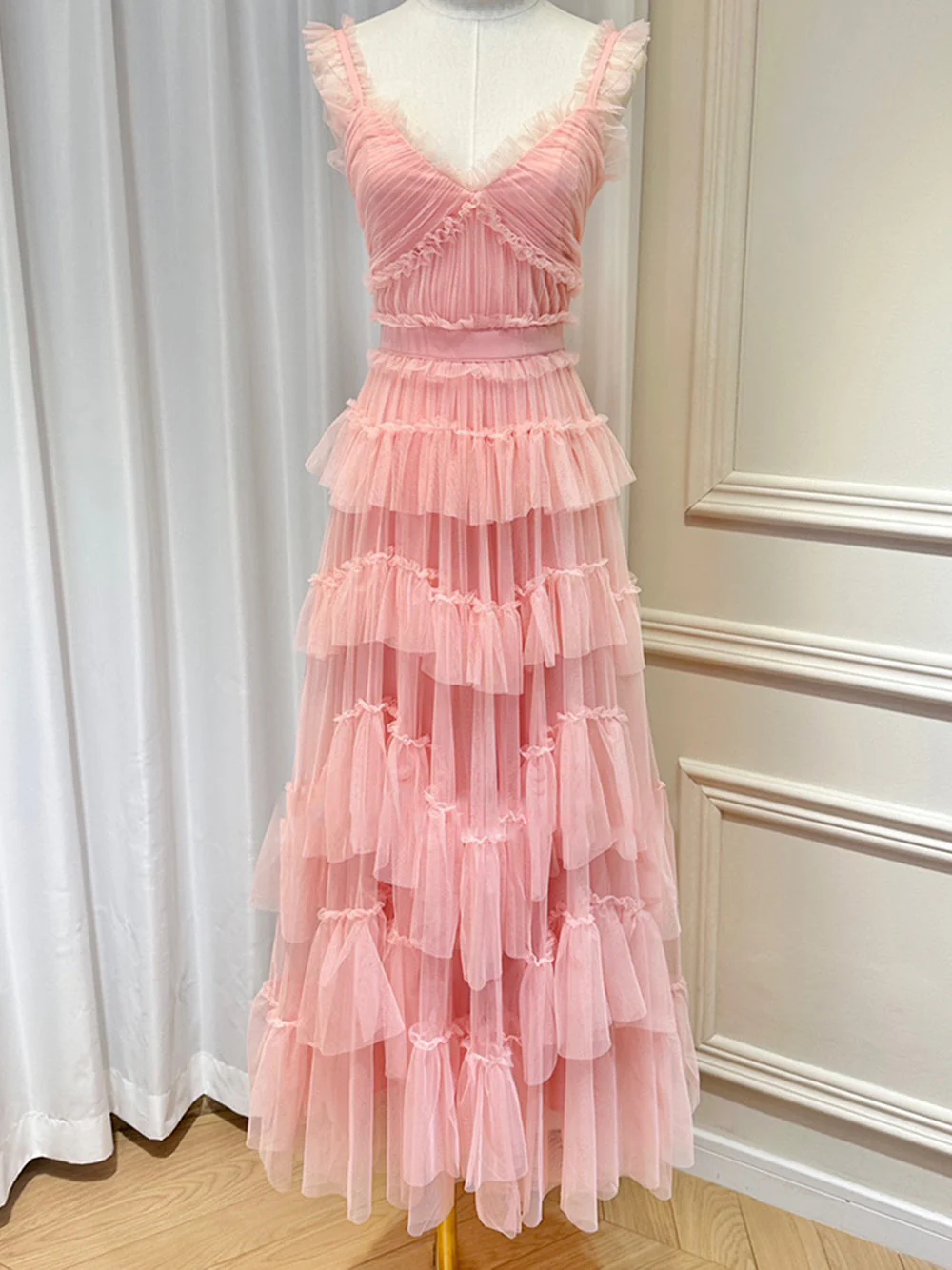NILA Tulle Maxi Dress in Pink - Image 8