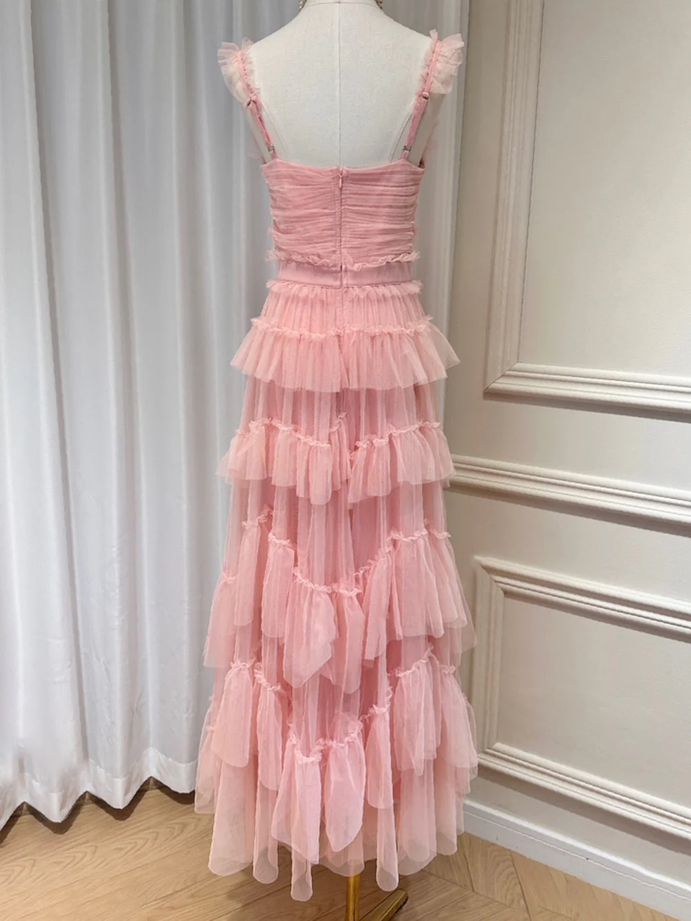 NILA Tulle Maxi Dress in Pink - Image 9