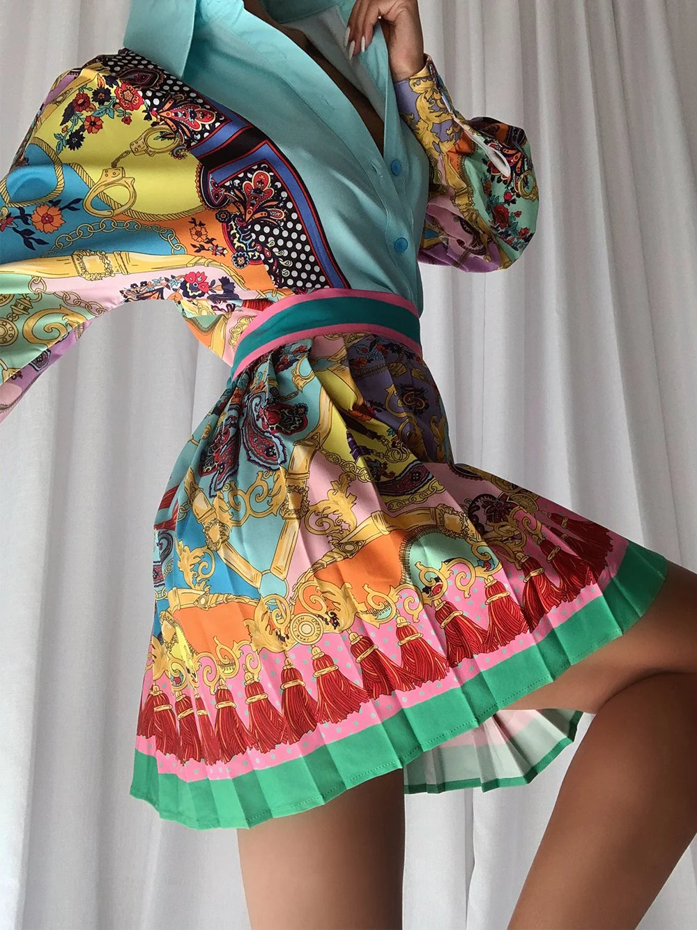 NOLITA Blouse & Skirt Set in Blue - Image 10