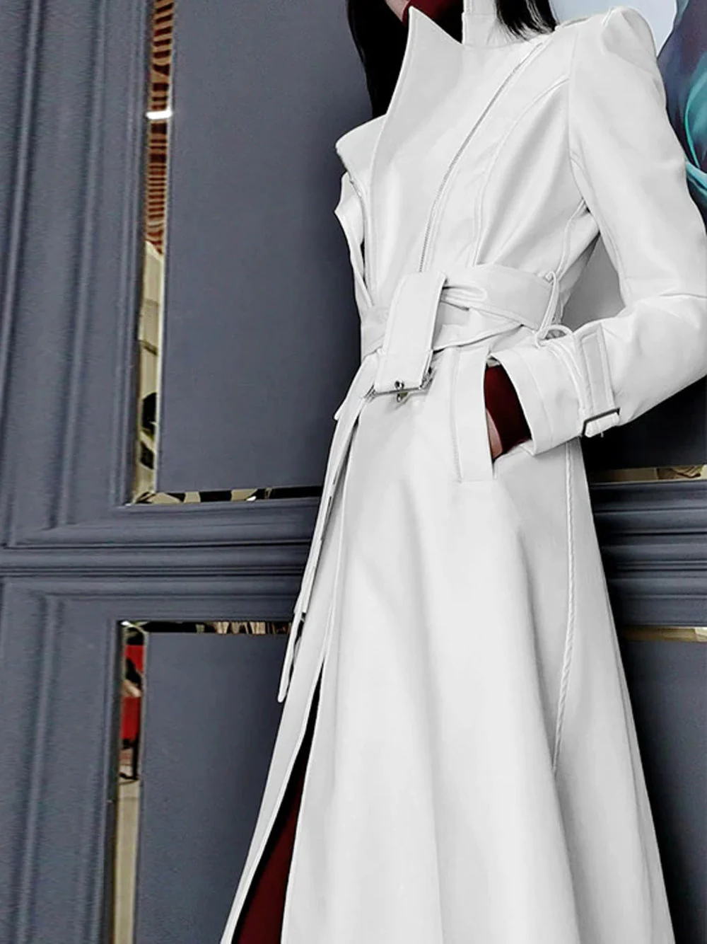 OMYX Leather Trench Coat - Image 13