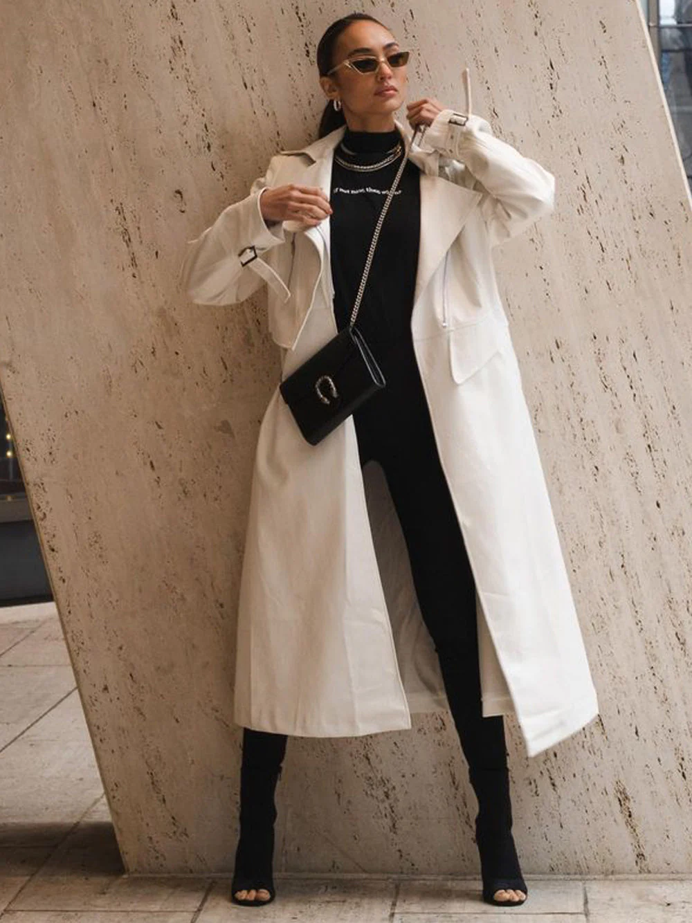OMYX Leather Trench Coat - Image 7