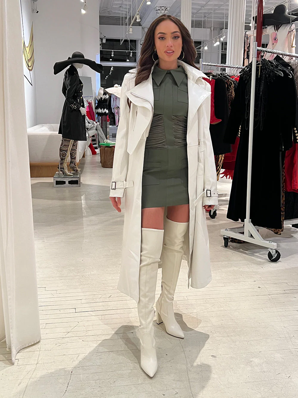 OMYX Leather Trench Coat - Image 9
