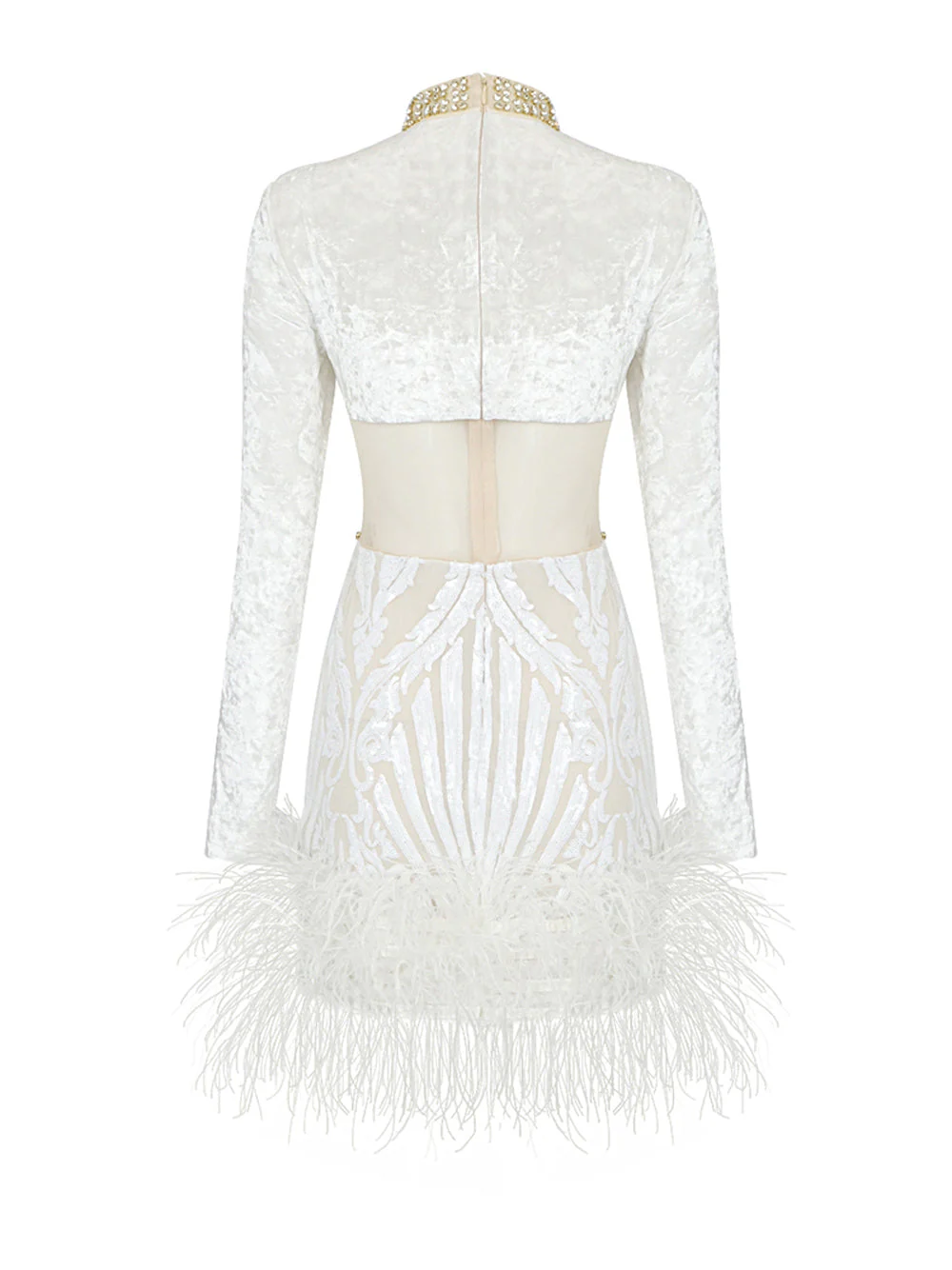 OPERA Sequins & Feathers Mini Dress - Image 2