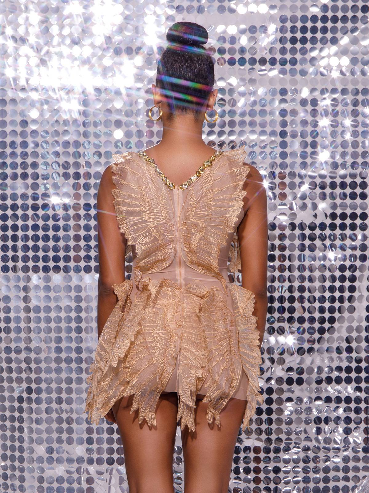 Otto Halterneck Ctystal Mini Dress - Image 5