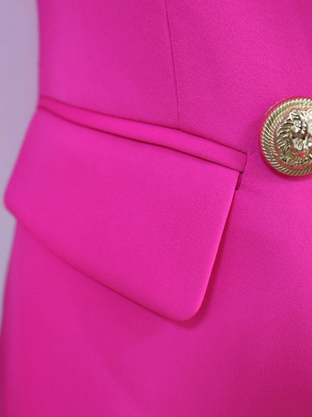 Oversized Fuchsia Double Breasted Blazer - Image 3