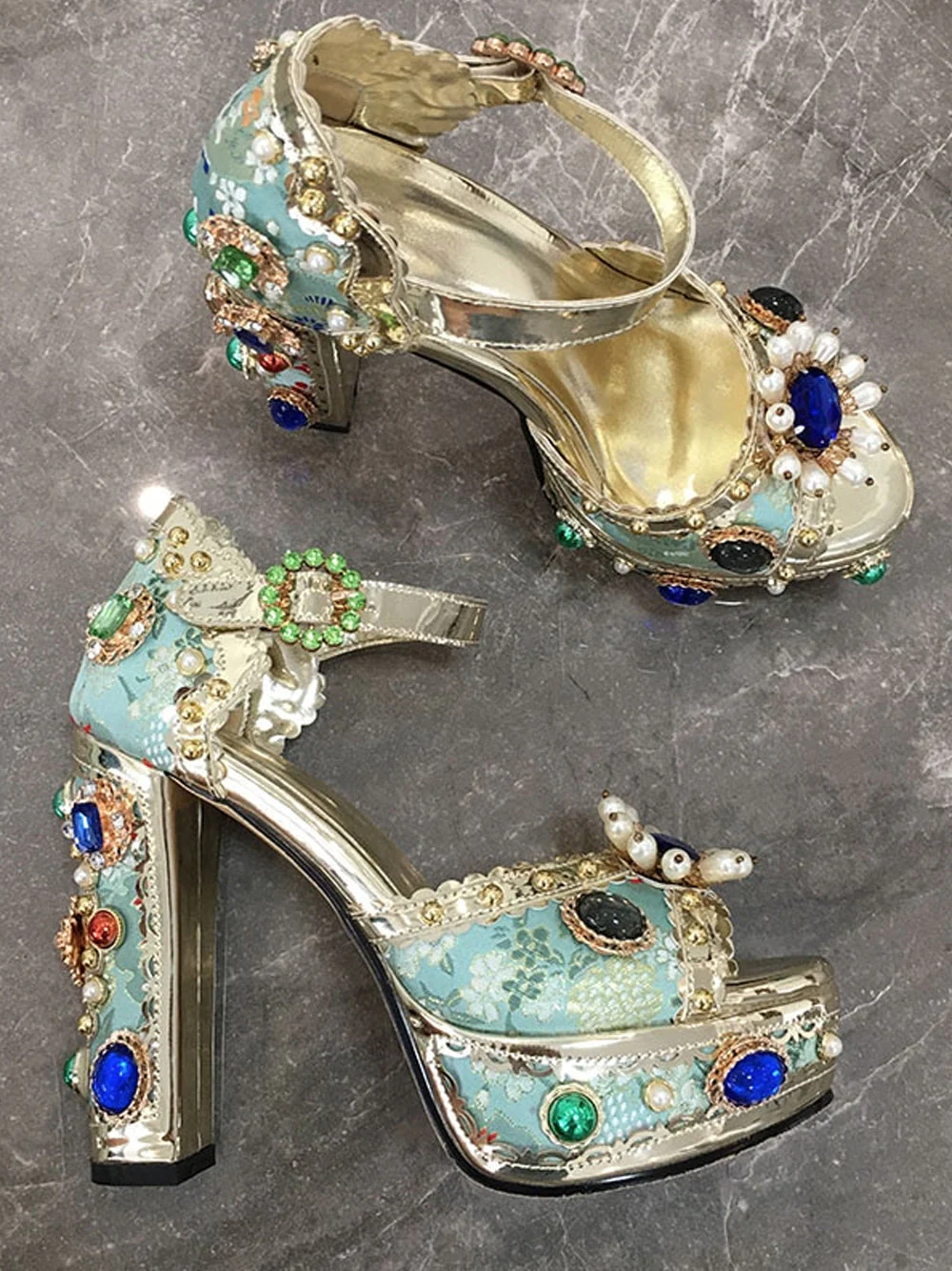 PALAIS Rhinestone-Embellished Block-Heels - Image 15