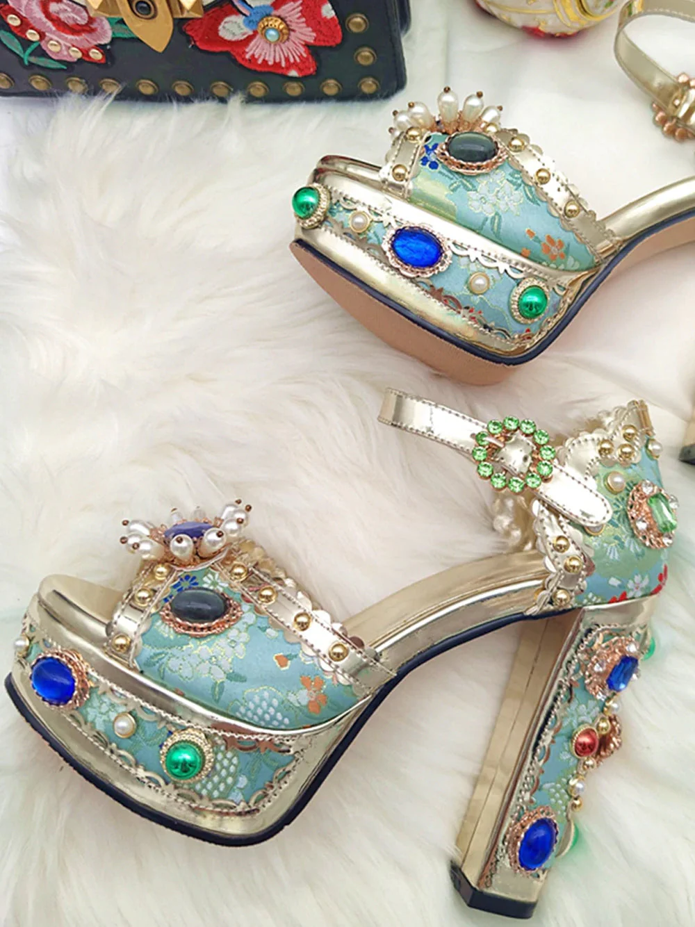 PALAIS Rhinestone Embellished Block Heels - Image 24
