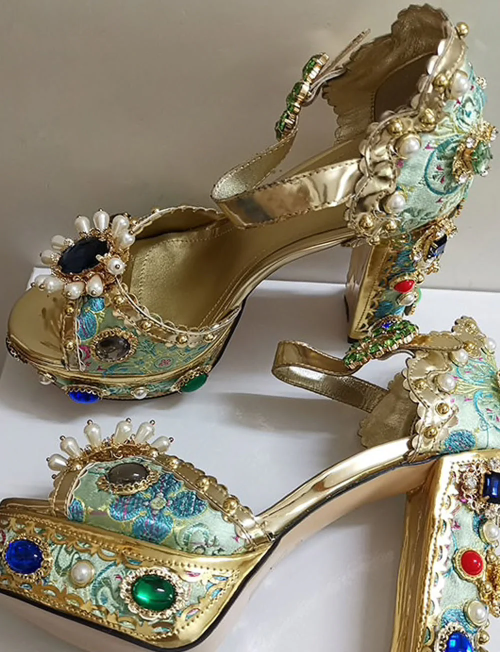 PALAIS Rhinestone-Embellished Block-Heels - Image 21