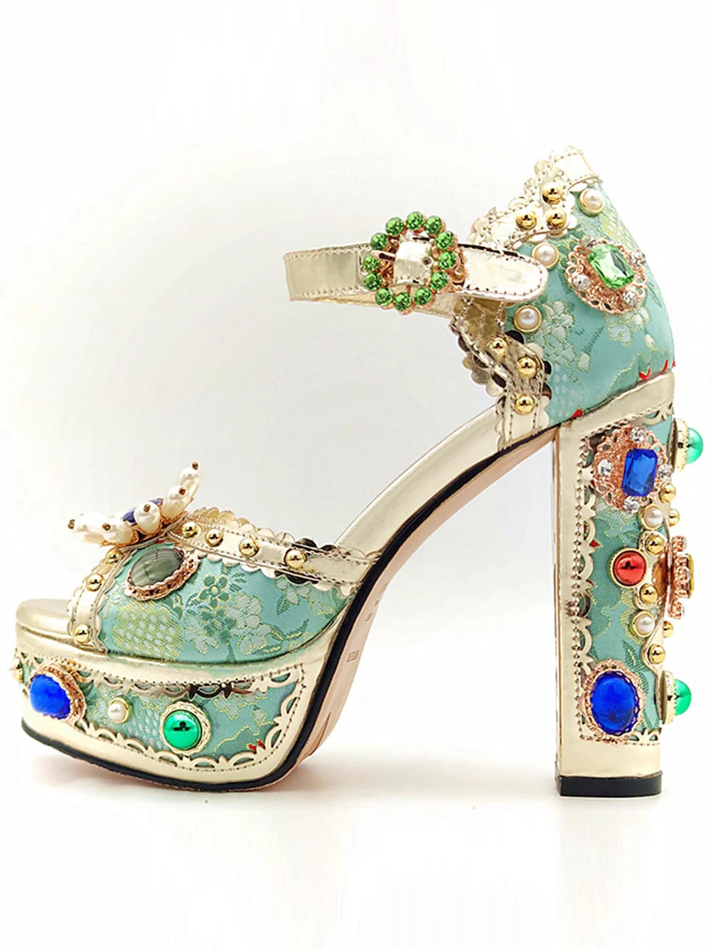 PALAIS Rhinestone-Embellished Block-Heels - Image 9
