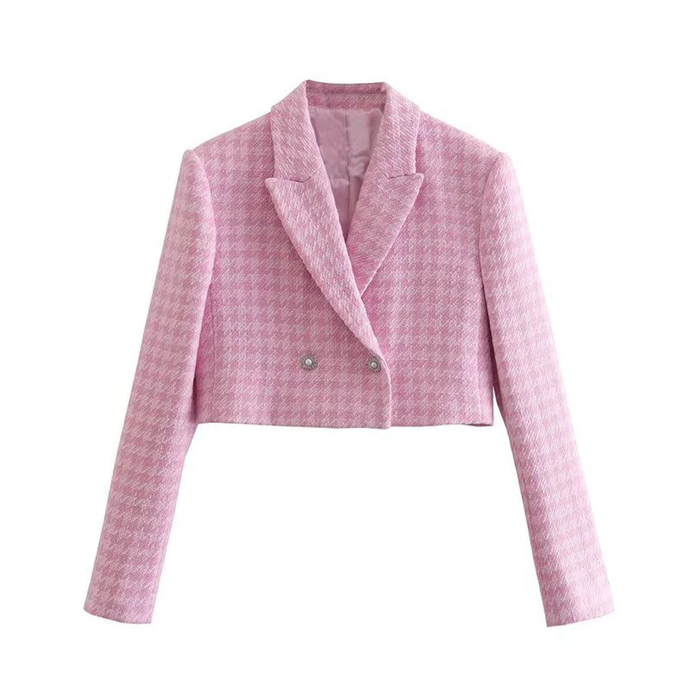 Paris Bound Double Button Crop Blazer & Split Skirt Set - Image 5