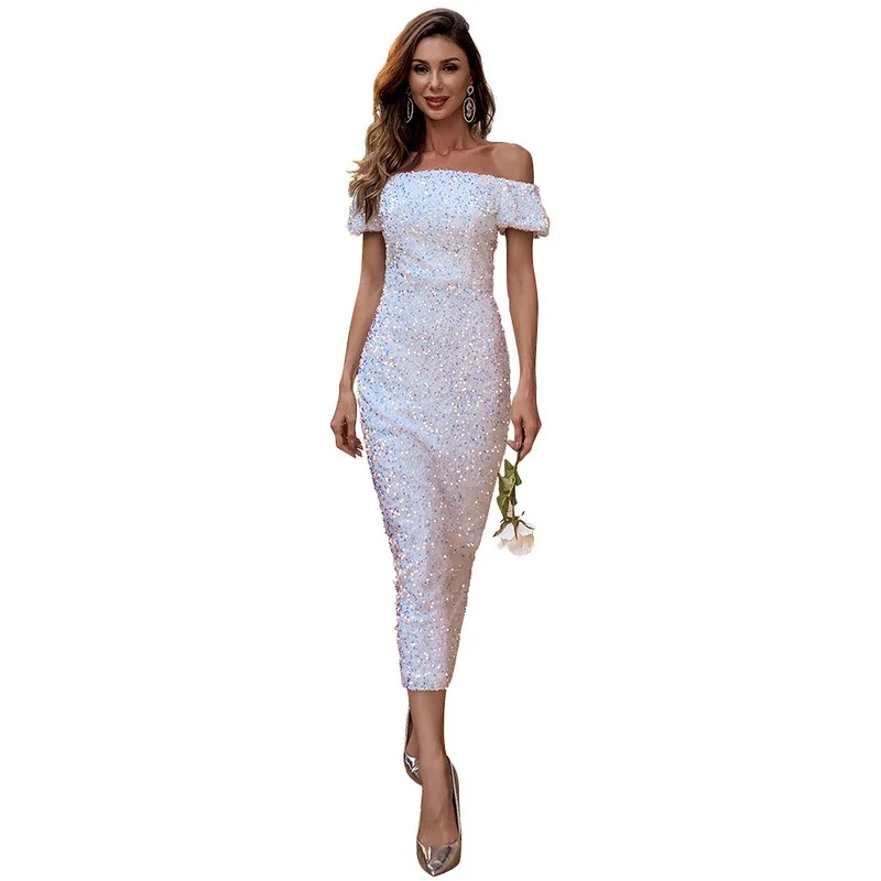 Party Mini Dress Sequined One Shoulder Dress - Image 12