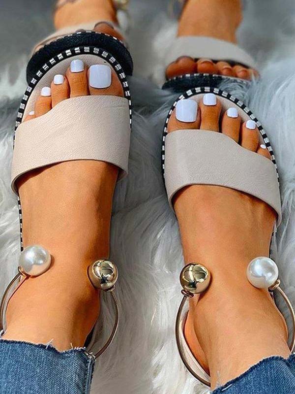 Pearl Flat Heel Sandal - Image 10
