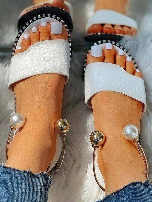 Pearl Flat Heel Sandal - Image 2