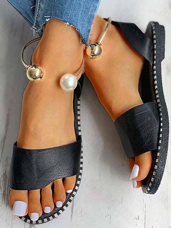 Pearl Flat Heel Sandal - Image 5