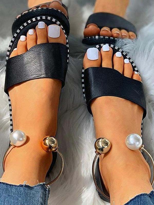 Pearl Flat Heel Sandal - Image 6