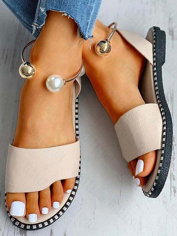 Pearl Flat Heel Sandal - Image 9