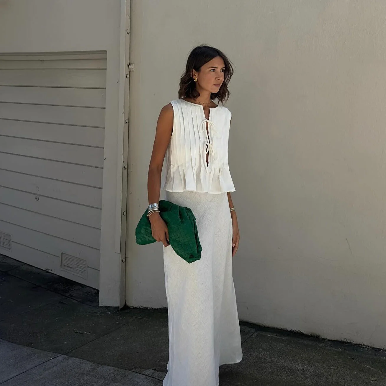 Perisona Cotton Pleated Top - Image 3