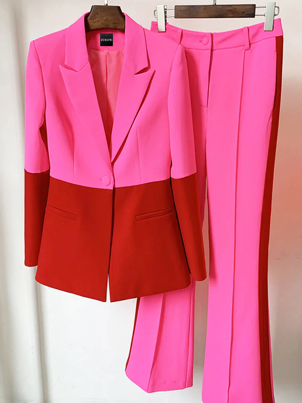 PETELE Blazer & Pants Set In Pink & Red - Image 10