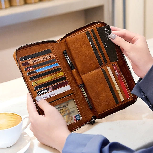 Phone Wallet Leather Bag Mobile Daily PU Outdoor - Image 4