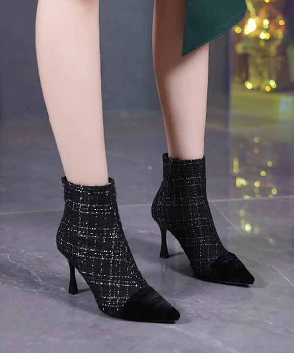 Pink Classy Splicing High Heel Boots Pointed Toe - Image 5