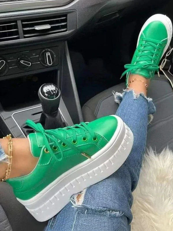 Platform Lace-up Sneakers - Image 2