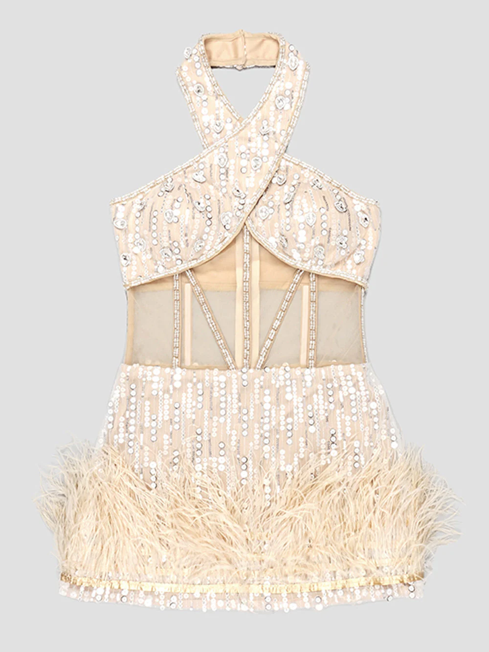 POEME Feathers Mini Dress - Image 5