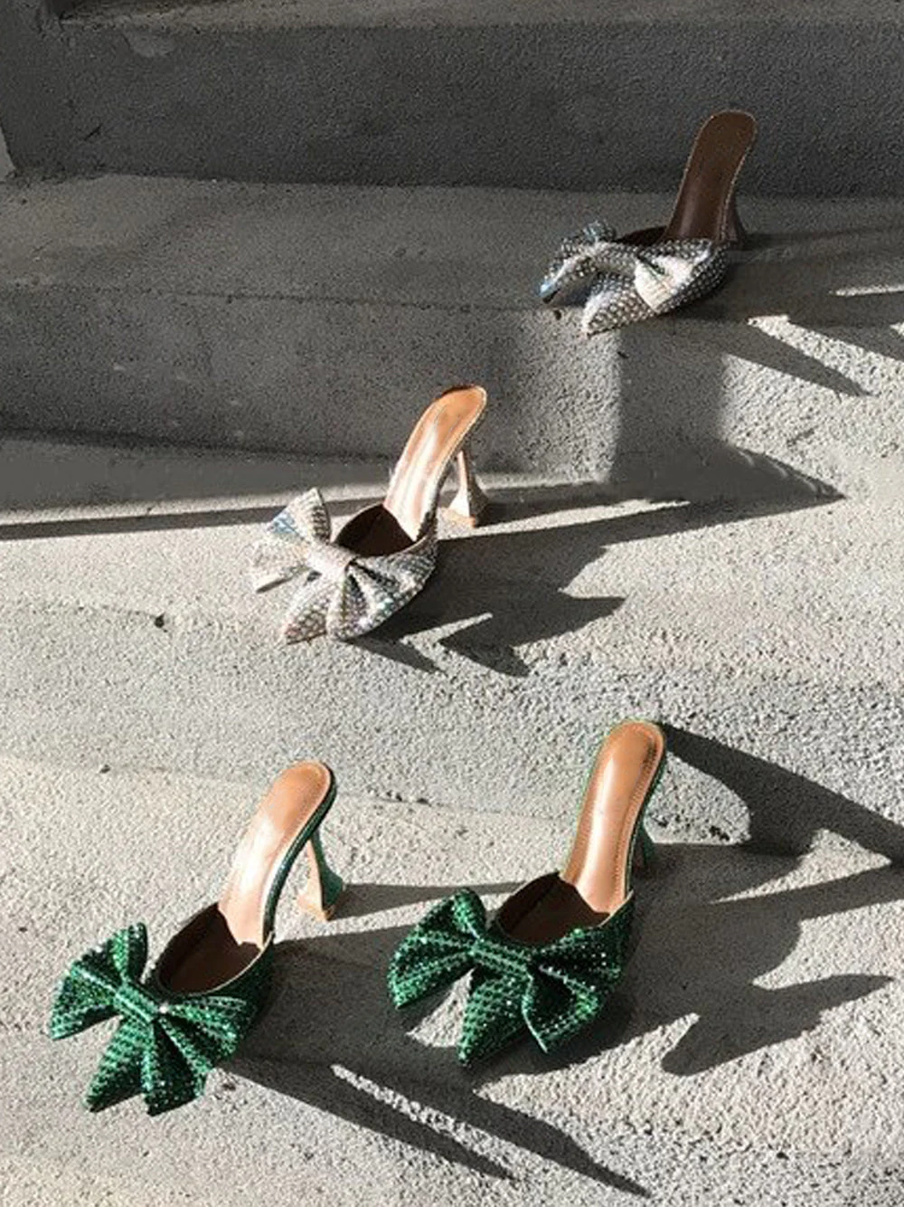 Pointed Toe Bow High Heels Pumps - Image 11