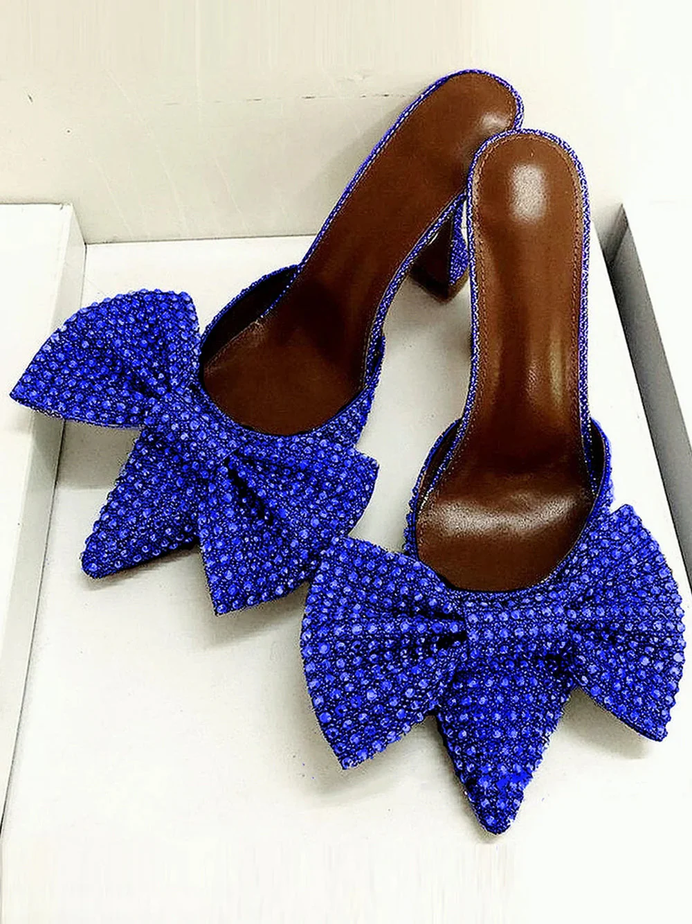 Pointed Toe Bow High Heels Pumps - Image 5