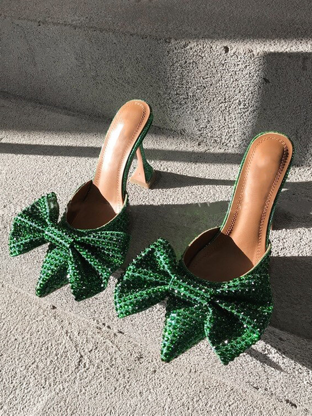 Pointed Toe Bow High Heels Pumps - Image 9
