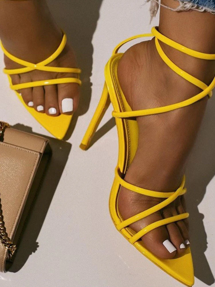 Pointed Toe Stiletto Heel Sandals - Image 3