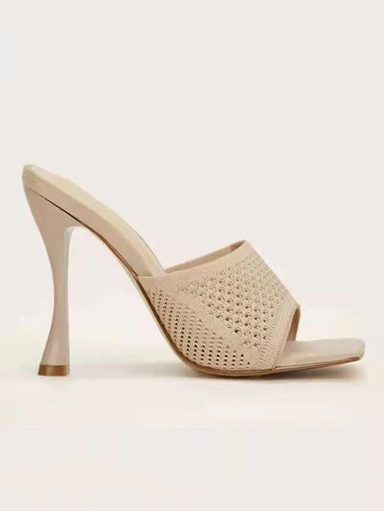 Pointelle Knit Square Toe Sandals - Image 7