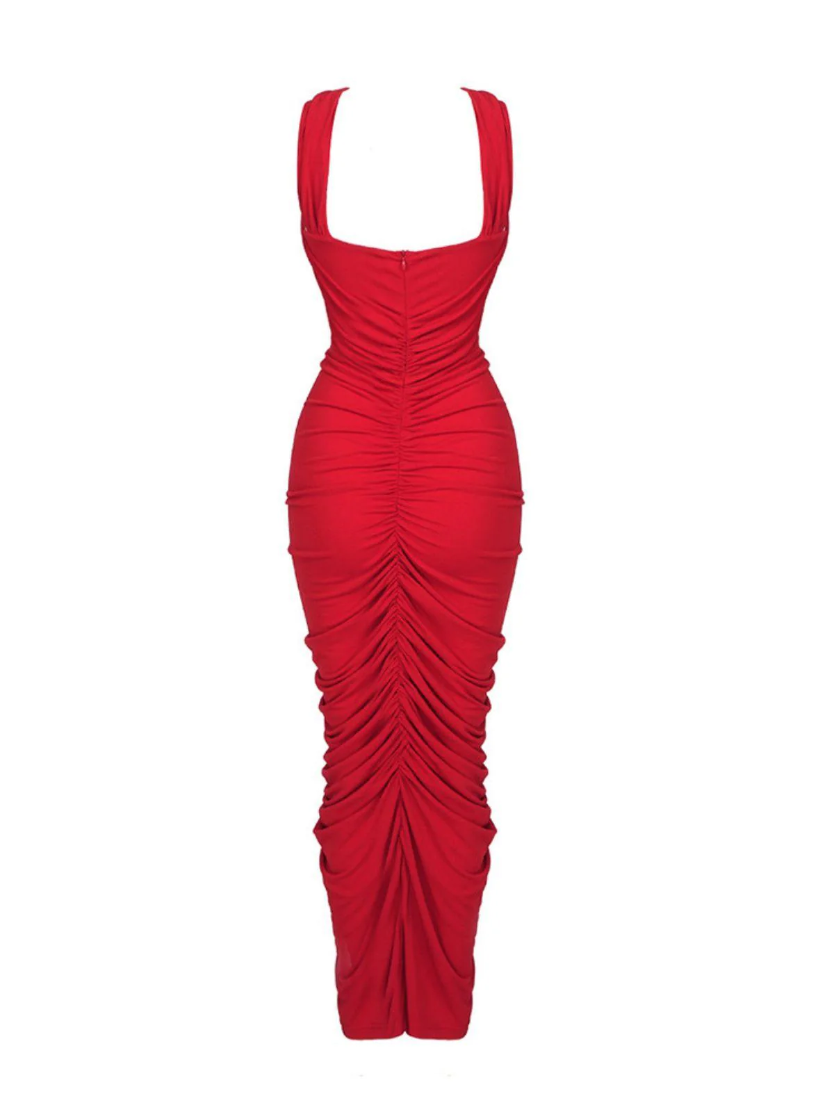 Pomeline Rose Bodycon Maxi Dress In Red - Image 8