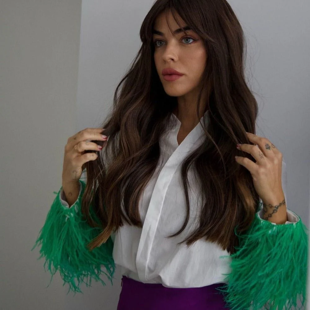 Precious Thing Long Sleeve Feather Blouse - Image 6