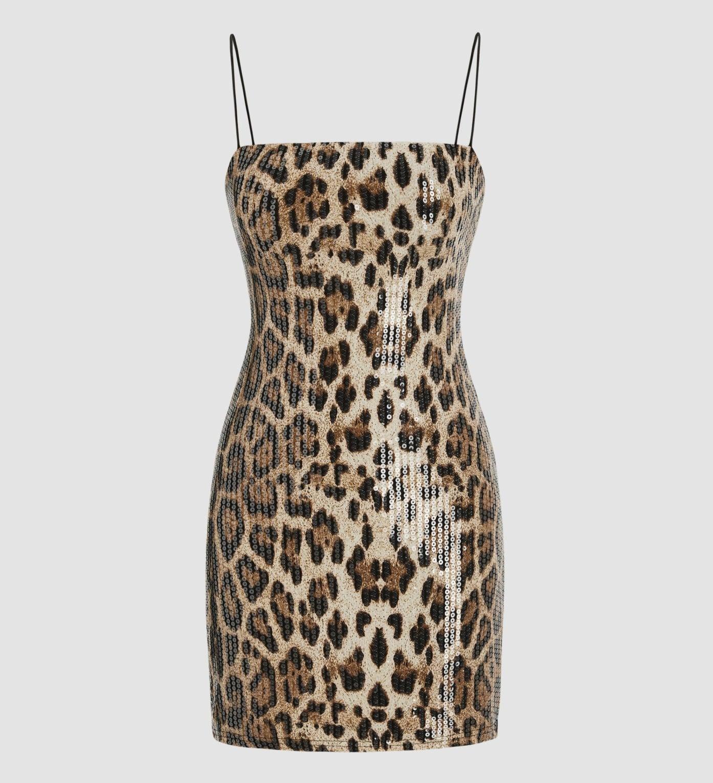 Prepared for Anything Sequin Leopard Print Mini Dress - Image 7