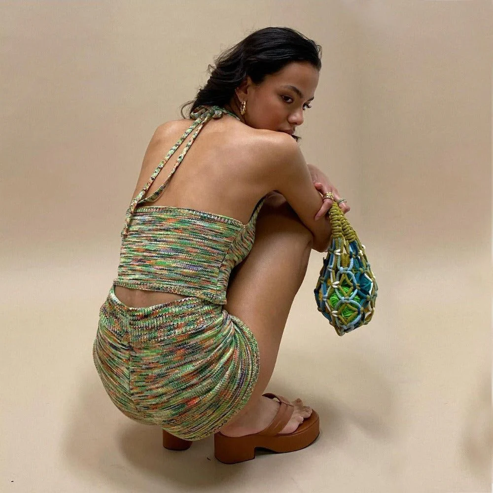 Pretty Era Halter Neck Knitted Two-Piece Set - Image 2
