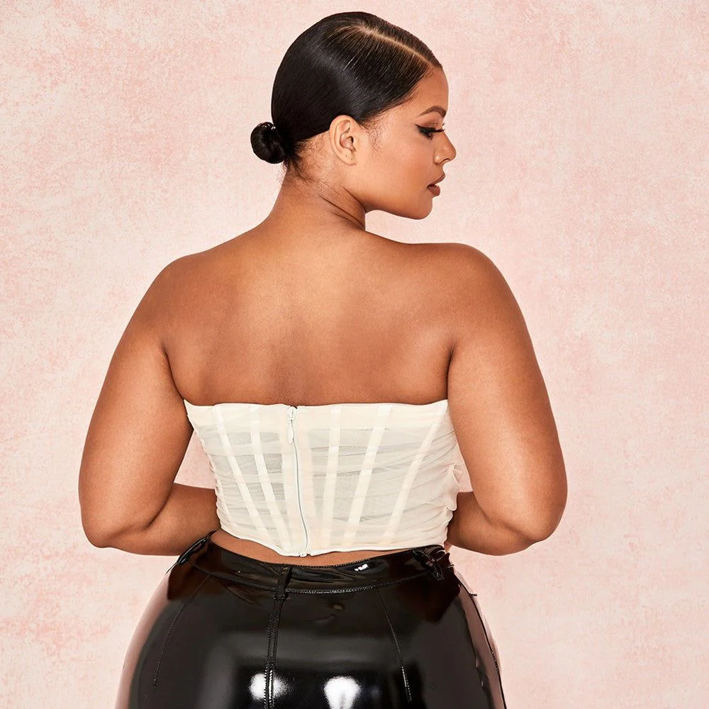 Pretty Perfect Mesh Corset Crop Top - Image 9
