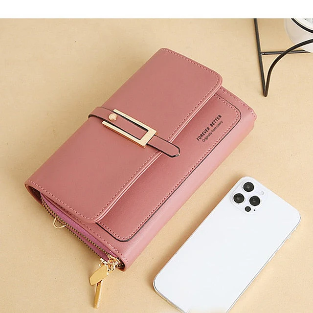 PU Crossbody Phone Bag Mobile Leather Wallet - Image 5