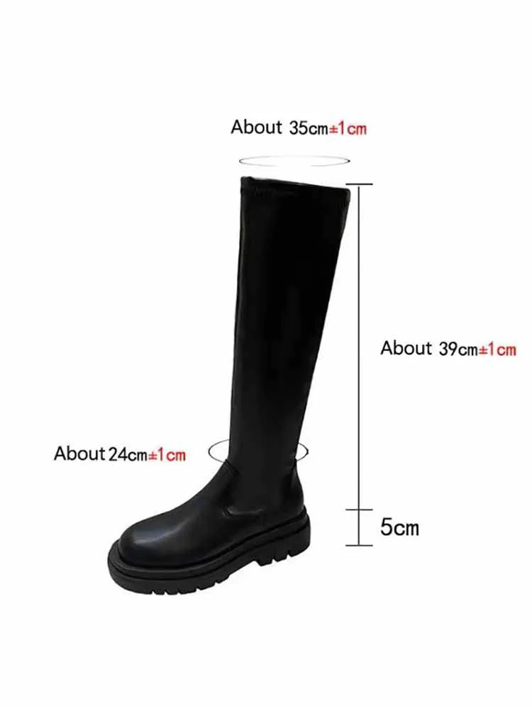 PU Leather Flat Heel Boots - Image 11