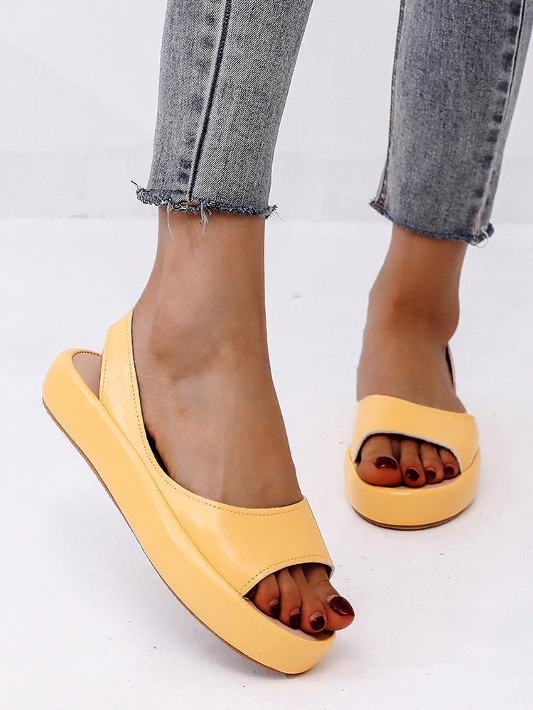 PU Leather Open-toe Sandals - Image 3