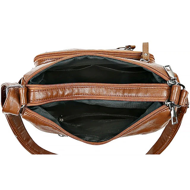 PU Shoulder Leather Bag Crossbody Hobo - Image 10
