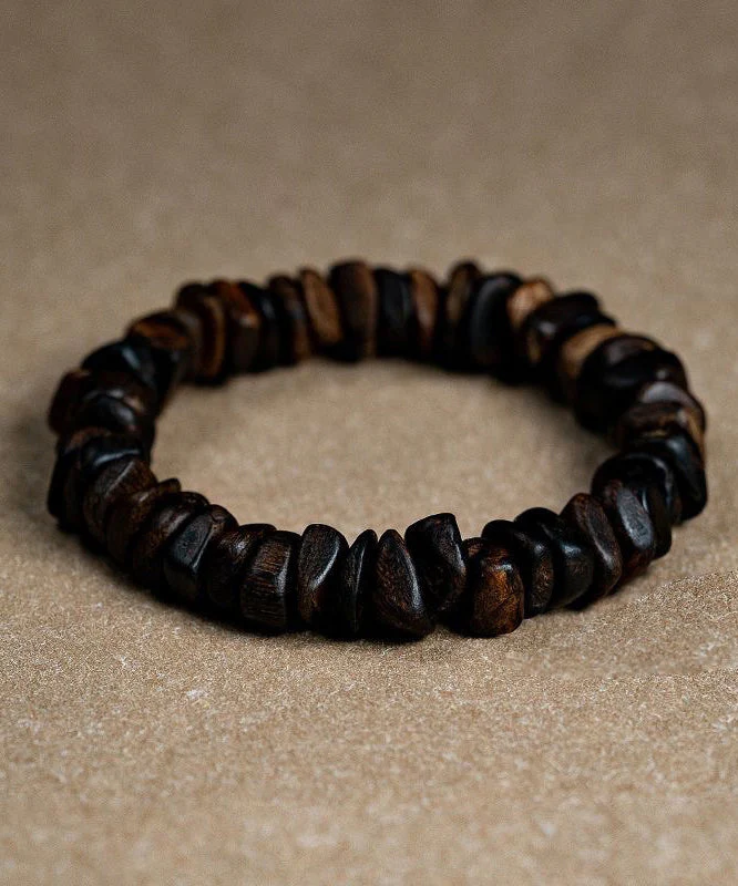 Retro Brown Sandalwood Buddha Beads Bracelet - Image 4