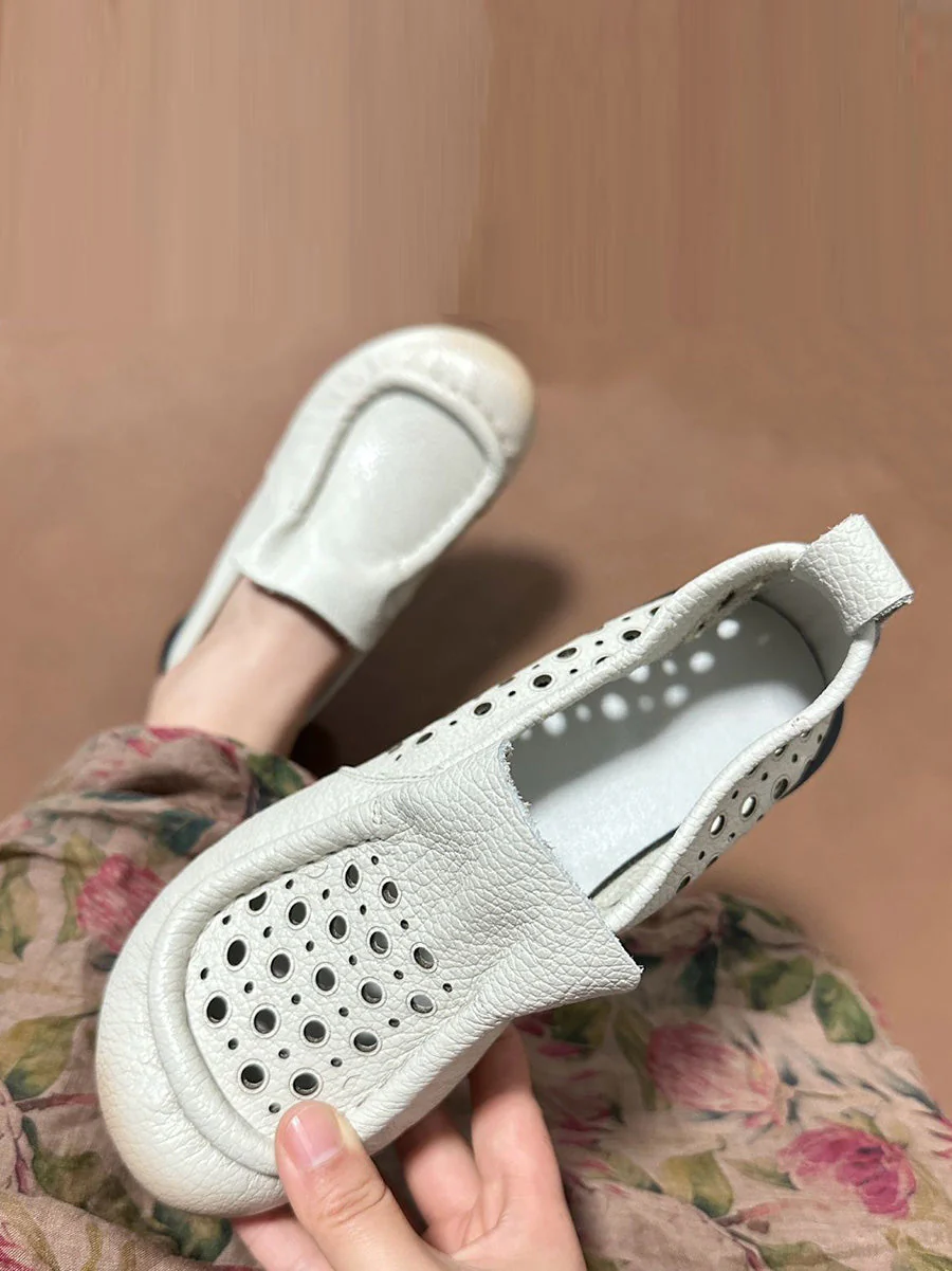 Retro Soft Genuine Leather Low Heel Shoes - Image 4